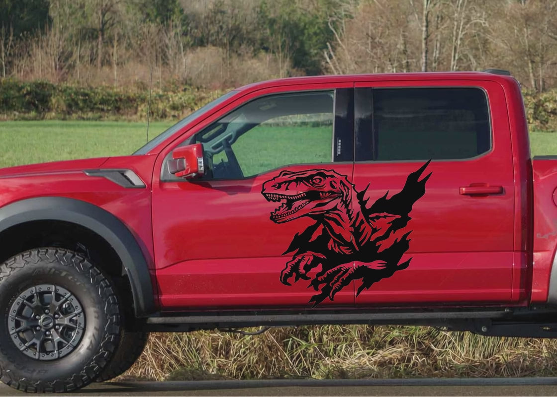 Raptor vinyl decal in black video