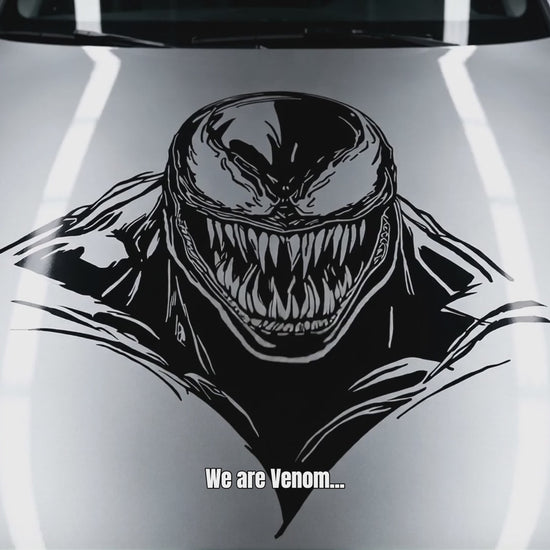 Venom black vinyl decal animated