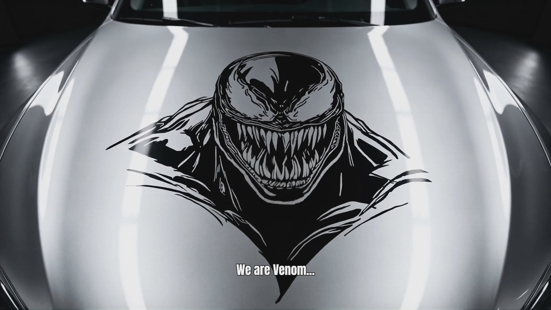 Venom black vinyl decal animated