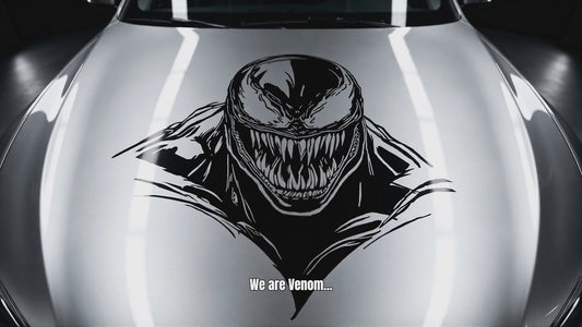 Venom black vinyl decal animated