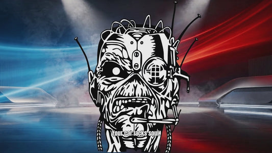 Eddie Iron Maiden black vinyl decal video