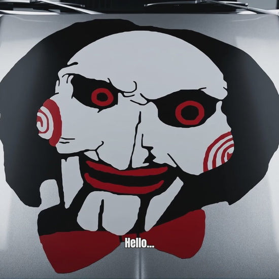 Jigsaw black and red vinyl decal video