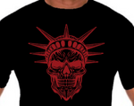 Skull with Crown unisex graphic t‑shirt, black with white print, front view