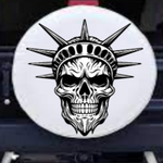 “Black matte Skull with Crown hood/wall decal, 28×28, high‑contrast silhouette on smooth painted surface”