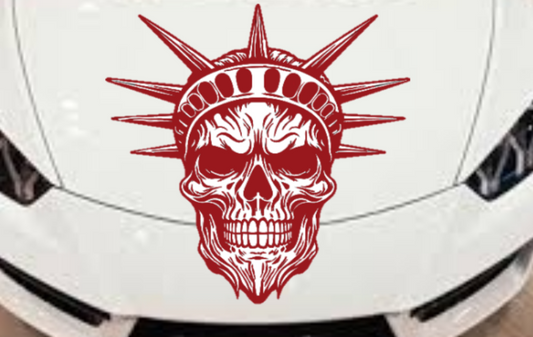 Skull Hood Graphic, Skull with Crown Hood Decal