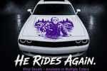 Jason Voorhees Vinyl Decal in purple on white challenger