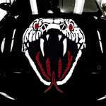 Mamba snake vinyl car/wall decal, white, 30×26 in, die‑cut with no background on rear window