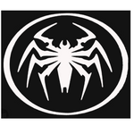 White matte spider silhouette wall decal, large size, high‑contrast