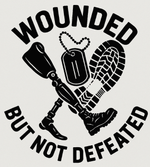 Wounded But Not Defeated Amputee Car Decal | USAVinyls