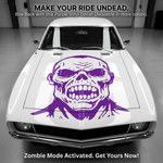Zombie vinyl decal made of purple vinyl in various colors and sizes