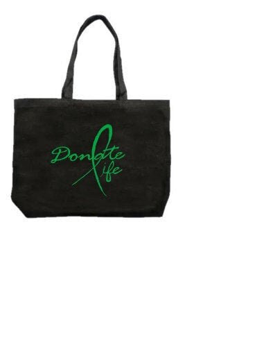 Tote bag with Our Popular Donate Life Image, Canvas Reusable Tote, Tote Bag for Books, Craft Supplies, Groceries, Children's toys, USAVinyls