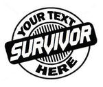 Transplant Survivor custom vinyl car window decal, white, die‑cut with no background 