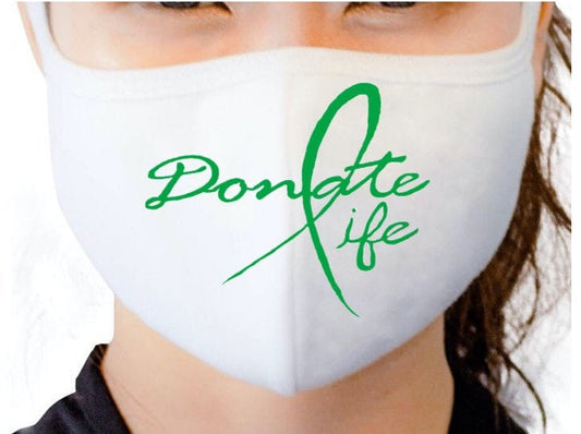Donate Life HTV (heat transfer vinyl) Mask, Organ Donor Mask, Transplant Mask, Organ Donation Mask, Spare Parts Mask, Kidney Mask