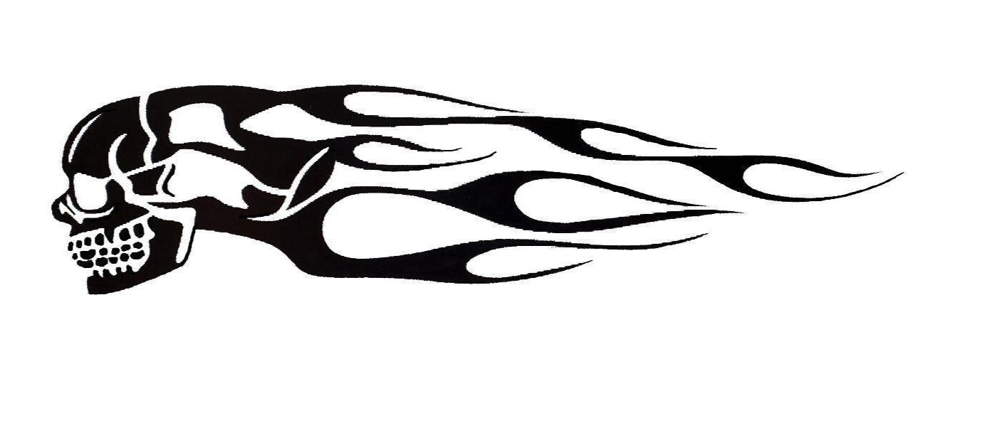 Skull Flames Decal for Side of Vehicle, Skull Flames Sticker for Side of Vehicle, Skull Car Decal, Skull Flames Car Side Sticker