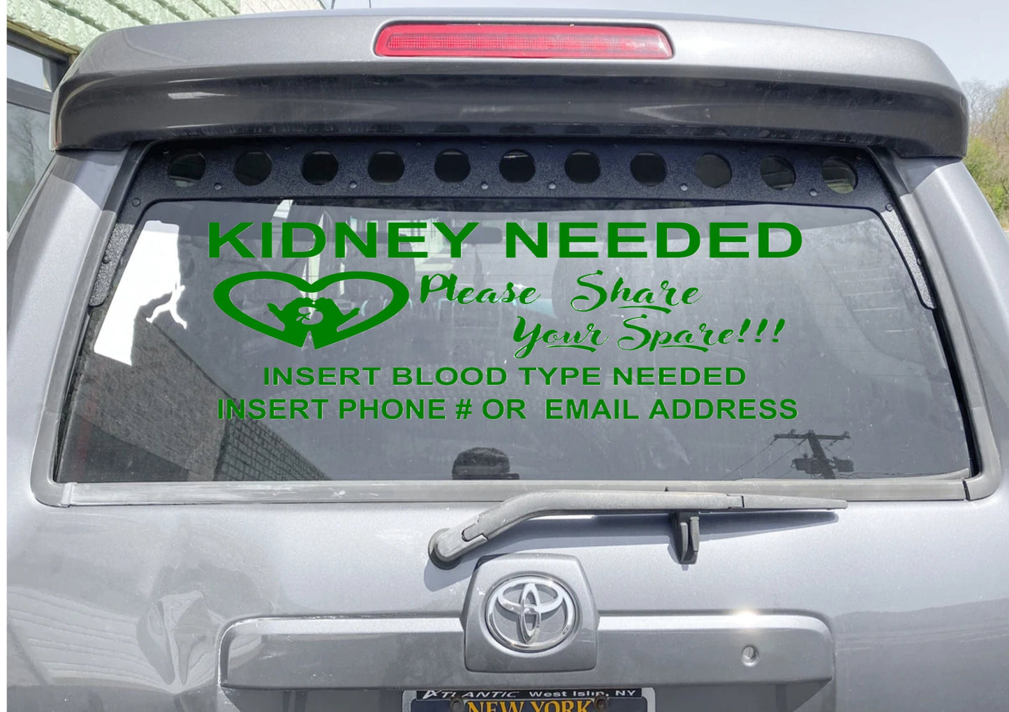 Advertise for a Kidney Donor, Search for a Kidney Donor, Find a Kidney Donor, Kidney Donor Search, Kidney Donor Decal, Share Kidney