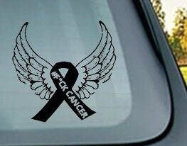 Cancer Awareness Decal, Feather Ribbon Decal Vinyl Decal, Fight Breast Cancer, Breast Cancer Awareness, #F*ck Cancer, Decal,USAVinyls