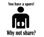 “You Have a Spare! organ donor awareness vinyl car window decal, black, 9‑inch width, die‑cut with no background on tinted glass”