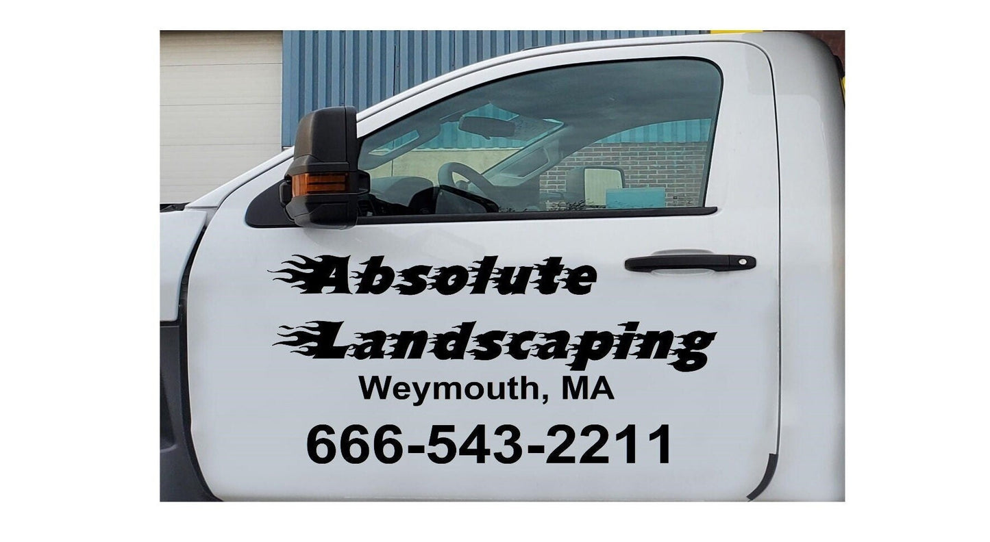 Truck Door Vinyl Lettering, Company Name, Location with 2 Regulation Numbers Decal, 2 Pack, Commercial Door Lettering, Quality Vinyl