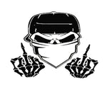 Skull with Middle Fingers Auto Accent Decal, Skulls Car Vinyl, Skull middle finger Car Decal ,Hot Car Decal, Skeleton Decal Skull Bandit