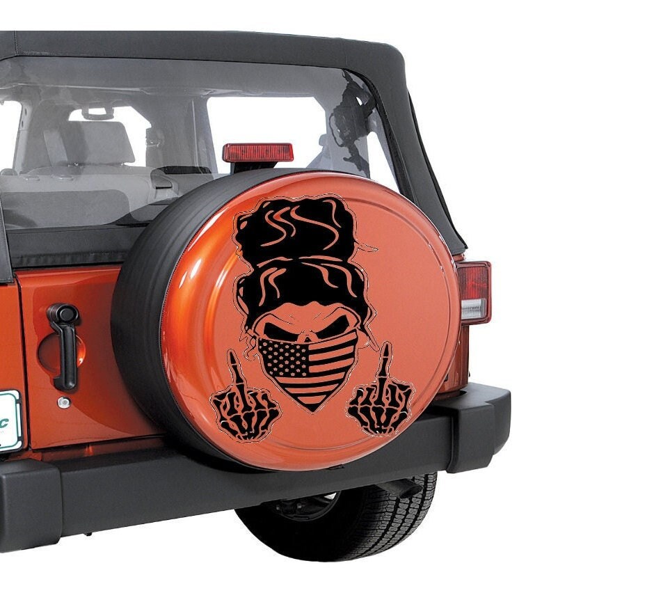 Skull Girl Decal, Skull Girl Sticker, Skull American Flag Bandit, Female Skull Decal, Female Skull Sticker, Female Skull American Flag Decal