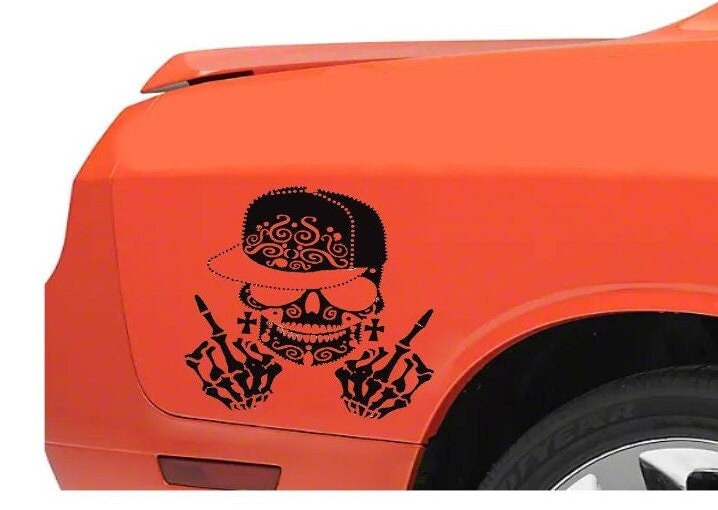 Skull with Sunglasses Hip Hop Decal Sticker, Gangster Skull Decal Sticker, Skull Hood Decal, Skull Hood Sticker, Skull with Shades Decal