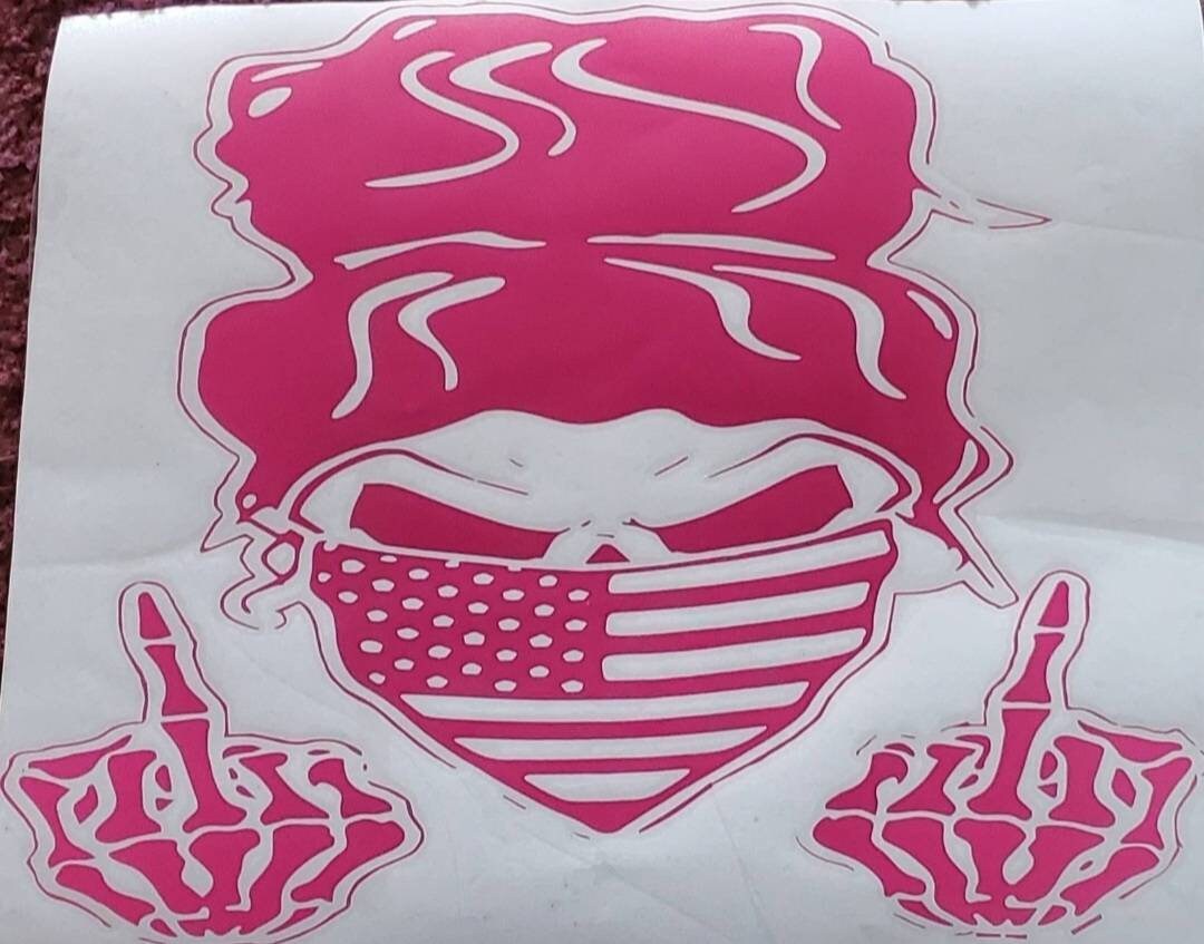 Skull Girl Decal, Skull Girl Sticker, Skull American Flag Bandit, Female Skull Decal, Female Skull Sticker, Female Skull American Flag Decal