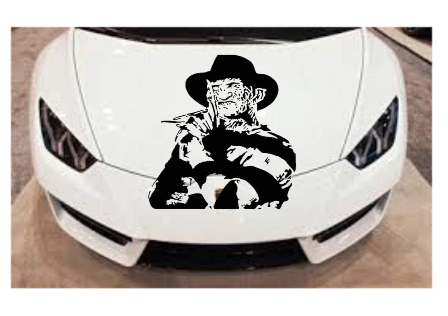 Freddy Krueger Decal, Freddy Krueger Auto Graphic, Freddy Krueger Hood Sticker, Freddy Krueger Hood Decal, Freddy Sticker, Freddy Decal