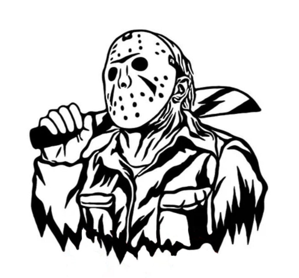 Jason Voorhees Decals, Jason Voorhees Halloween, Halloween Decals, Horror Decals, Scary Decals, Jason Sticker USAVinyls.com
