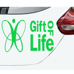 Donate Life organ donor vinyl car window decal, white, 9‑inch width