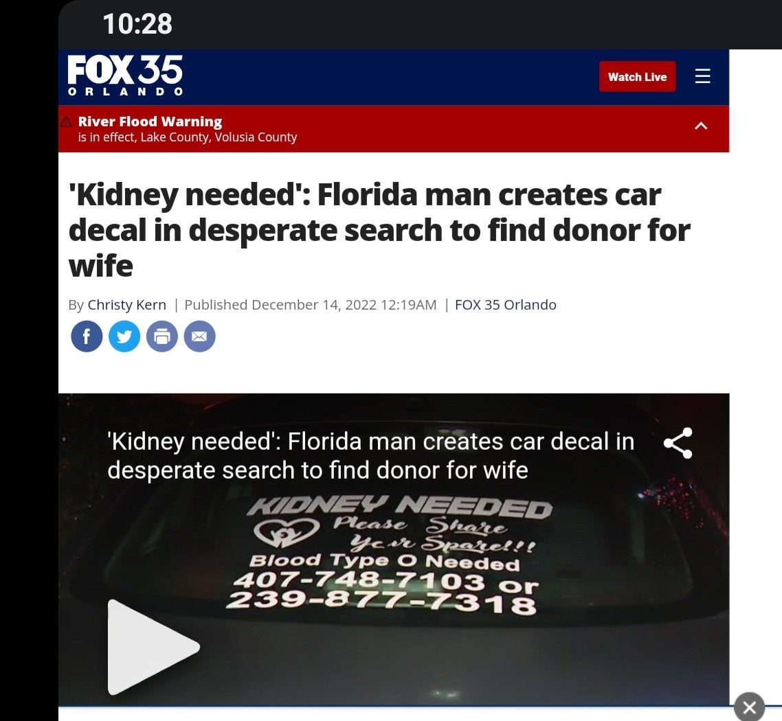 Advertise for a Kidney Donor, Search for a Kidney Donor, Find a Kidney Donor, Hero Needed, Kidney Hero Kidney Donor Decal, Share Kidney