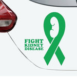 “Green Fight Kidney Disease awareness decal on smooth interior wall, 10‑inch width”