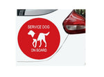 “Service/Seizure Dog vinyl car window decal, red, 9‑inch width, die‑cut with no background on vehicle” - Multiple image choices
