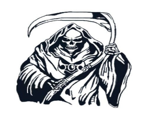 Grim Reaper Decal, Skull Decal, Skull Sticker Grim Reaper Hood Graphic, Grim Reaper Hood Decal, Grim Reaper Sticker