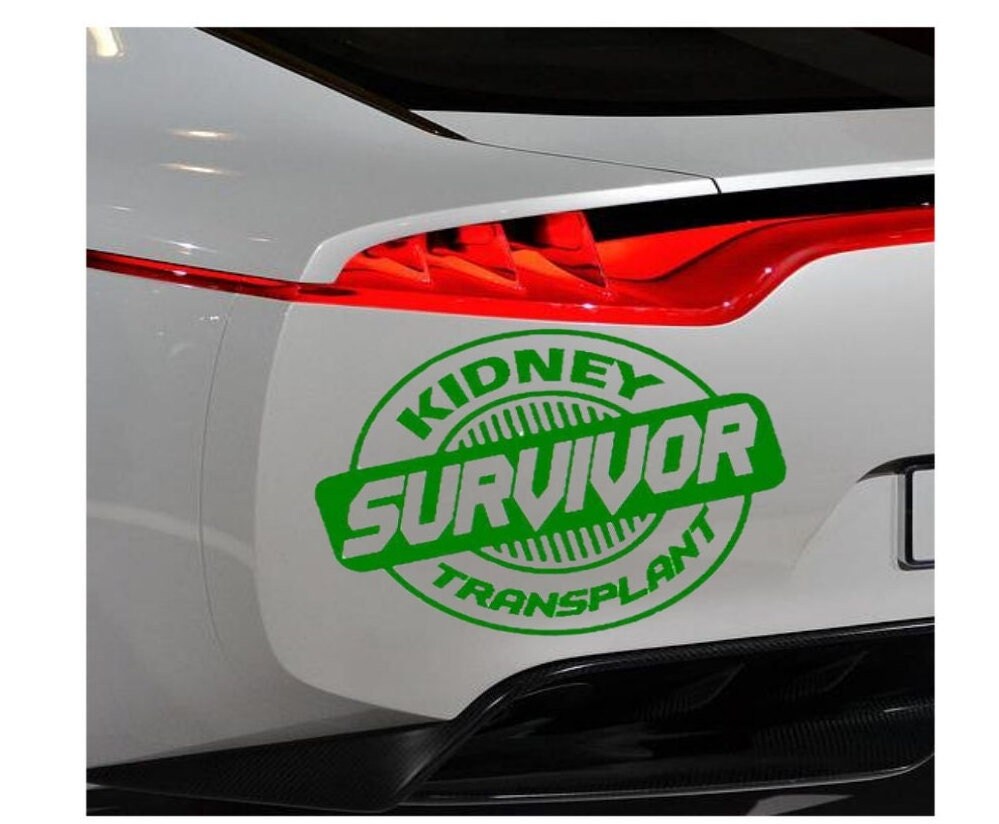 Transplant Survivor custom vinyl car window decal, white, die‑cut with no background 