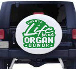 “Donate Life — Be an Organ Donor vinyl car window decal, white, 11‑inch width”