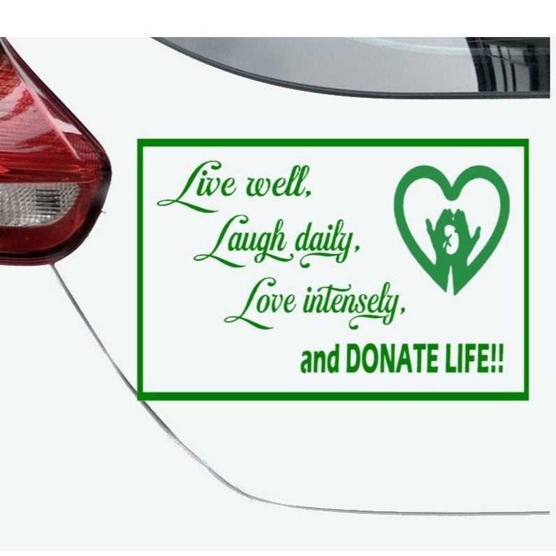 Organ Donation Decal, Transplant Decal,, Donate Life Decal , Donate Kidney Decal, Living Donor, Recycle Yourself, Donate Life Sticker