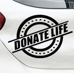  Donate Life organ donor vinyl car window decal, white, 9‑inch width”