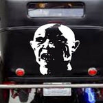 “Zombie vinyl hood/wall decal, white, die‑cut with no background on dark vehicle 