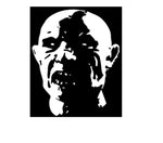 “Zombie vinyl hood/wall decal, white, die‑cut with no background 