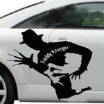 Black matte Freddy‑inspired hood/window decal, 37×29, high‑contrast silhouette