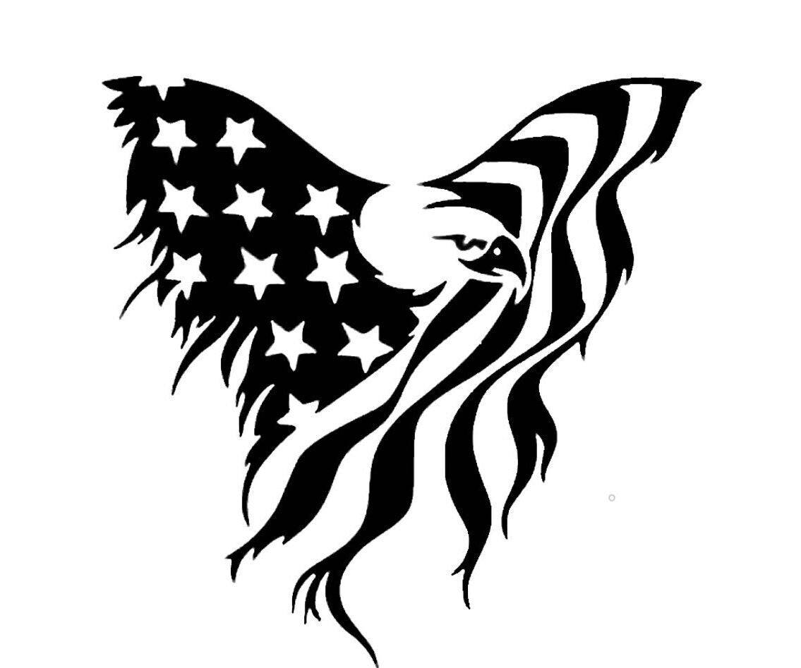 American Flag Decal, American Flag Sticker, American Flag with Eagle Decal, American Flag with Eagle Sticker, Patriotic Decal, Patriotic