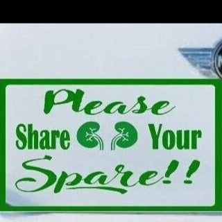 “Organ Donation vinyl car window decal, white, 12×16 vertical, die‑cut with no background on tinted rear glass”