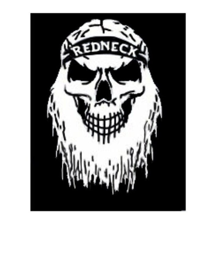 Redneck Skull Decal, Skull Decal, Skull Sticker, Skull Redneck Hood Graphic, Redneck Skull Hood Decal, Redneck Decal, Redneck Sticker