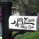 Custom mailbox address decal set of 2, black vinyl on white mailbox, 6‑year outdoor film, painted‑on look”