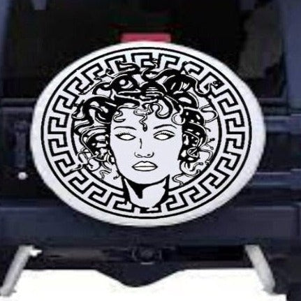 Medusa vinyl car/wall decal, black, 24×24, die‑cut with no background on rear window”