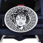 Medusa vinyl car/wall decal, black, 24×24, die‑cut with no background on rear window”