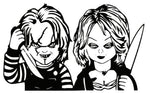 Chucky and Bride Sticker, Horror Decal, Chucky and Bride Hood Graphic, Chucky and Bride Decal, Chucky and Bride Sticker, Chuckys Bride