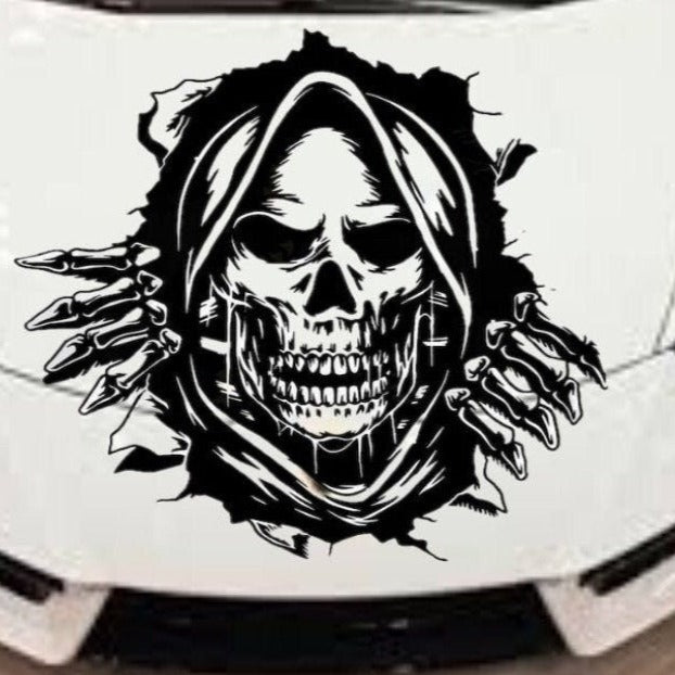 Skull Decal, Skull Sticker, Grim Reaper Hood Graphic, Grim Reaper Hood Decal, Grim Reaper Sticker, Grim Reaper Auto