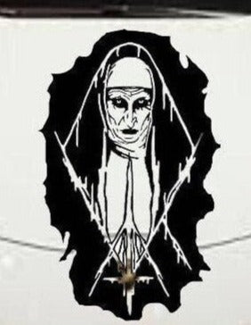 The Nun Decal, The Nun Sticker, Hood Graphic, Auto Graphic, Horror Decal, Horror Sticker, Hood Graphic, Birthday Gift, Christmas Gift