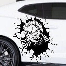 Chucky Decal, Chucky Sticker, Horror Sticker, Horror Decal, Chucky Hood Graphic, Chucky Hood Decal, Chucky Auto, Auto Graphic, Gift